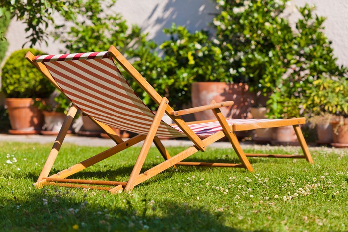 Deckchair on lawn. Getty Images Deckchair on lawn. Getty Images