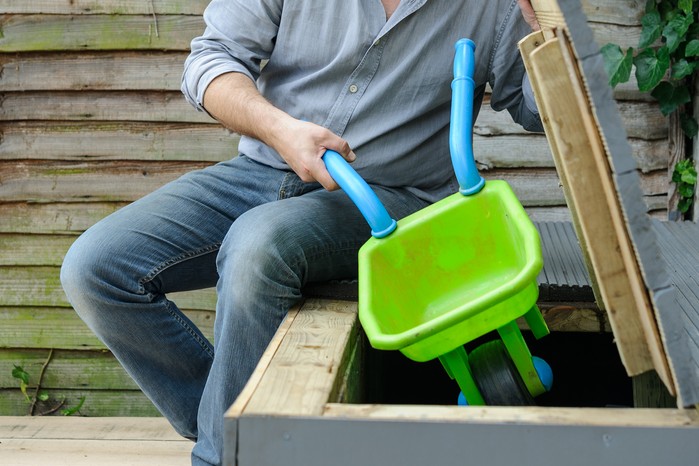 Outdoor bench with storage. Jason Ingram Outdoor bench with storage. Jason Ingram